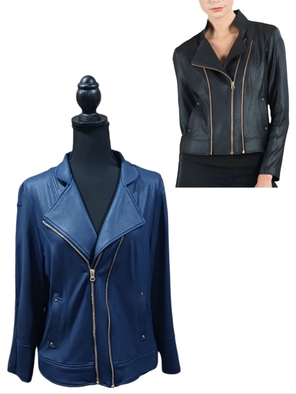 Clara Sun Woo Liquid Leather Stretch Moto Jacket